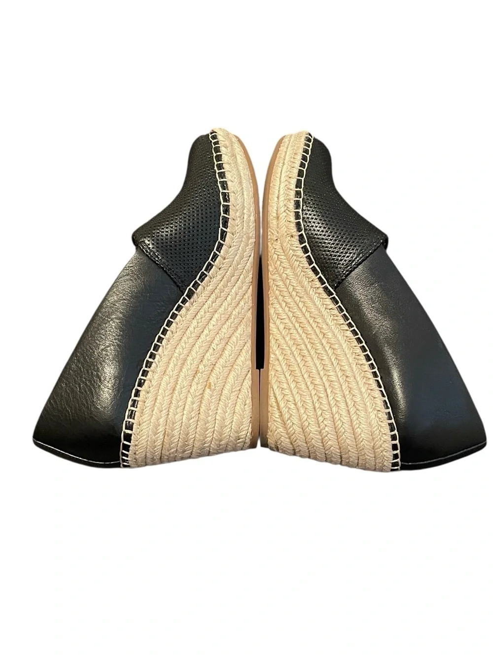 Gentle Souls Women’s Black Leather‎ Charli A-Line 2 Slip On Wedge Heels Size 8M
